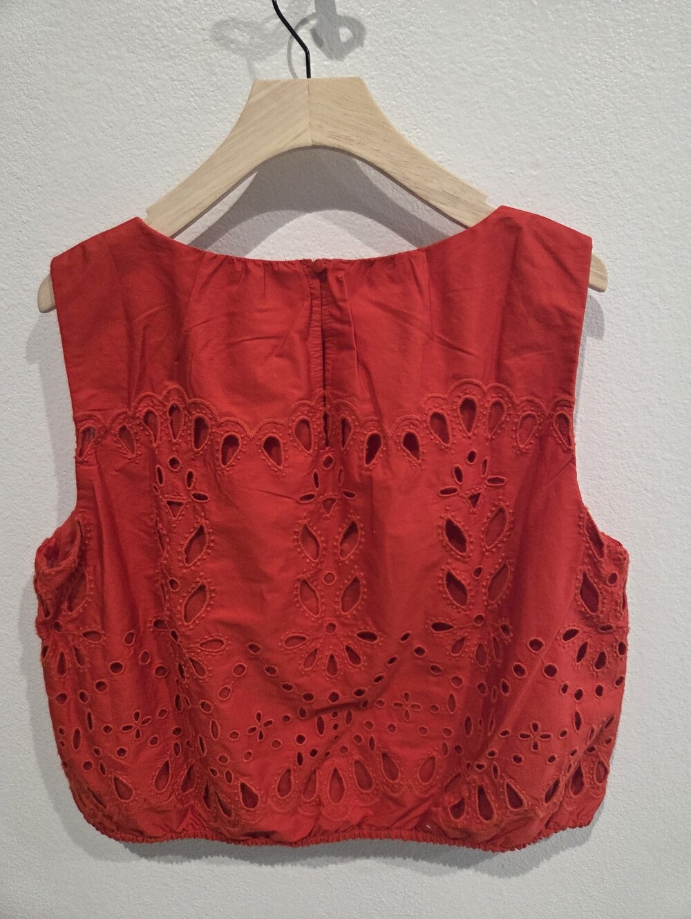 Madewell Embroidered Sleeveless Bubble Top In Poplin Large NWT - Picture 5 of 11